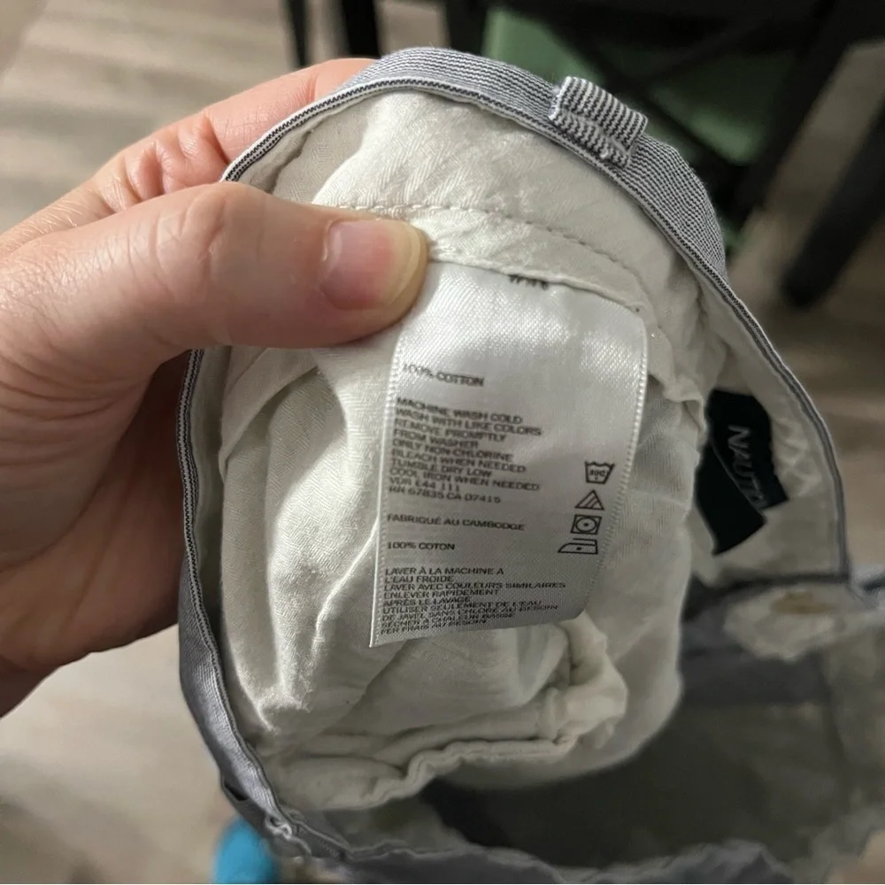 Nautica Mens Blue White Striped Flat Front Shorts Size 34 100% Cotton - Picture 4 of 7